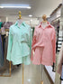 Casual Collar Down Stripes Shirts With Short Sets